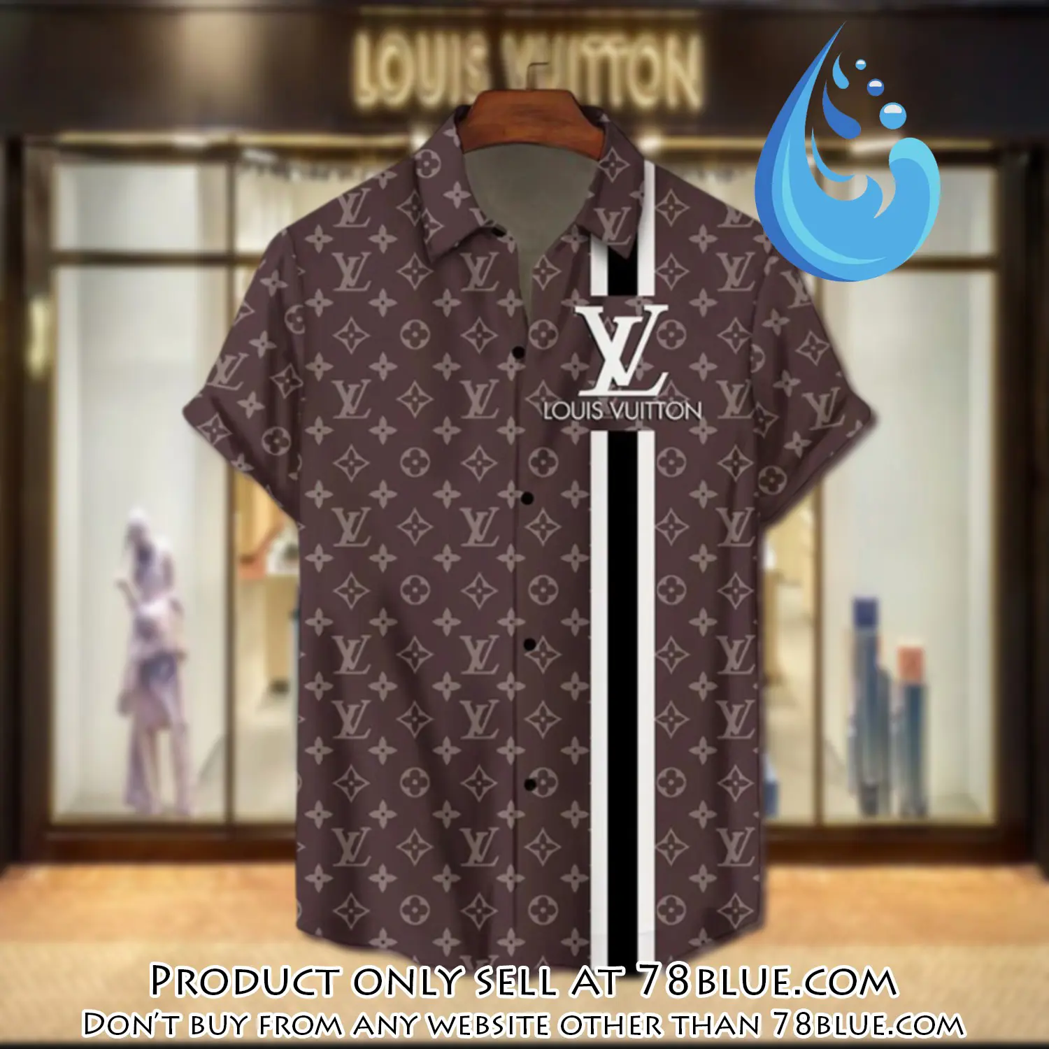 Lv louis vuitton luxury hawaiian shirt & short set lhs1192 78b0013603